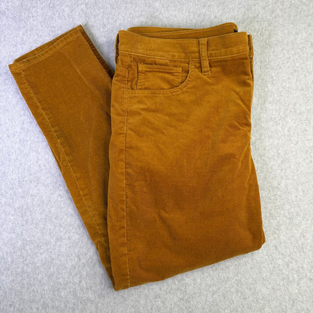 J Crew Corduroy Pants Womens 32x26 Brown Slim Straight Stretch Casual
